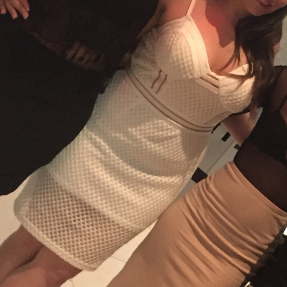 Elegant White Mesh Dress
